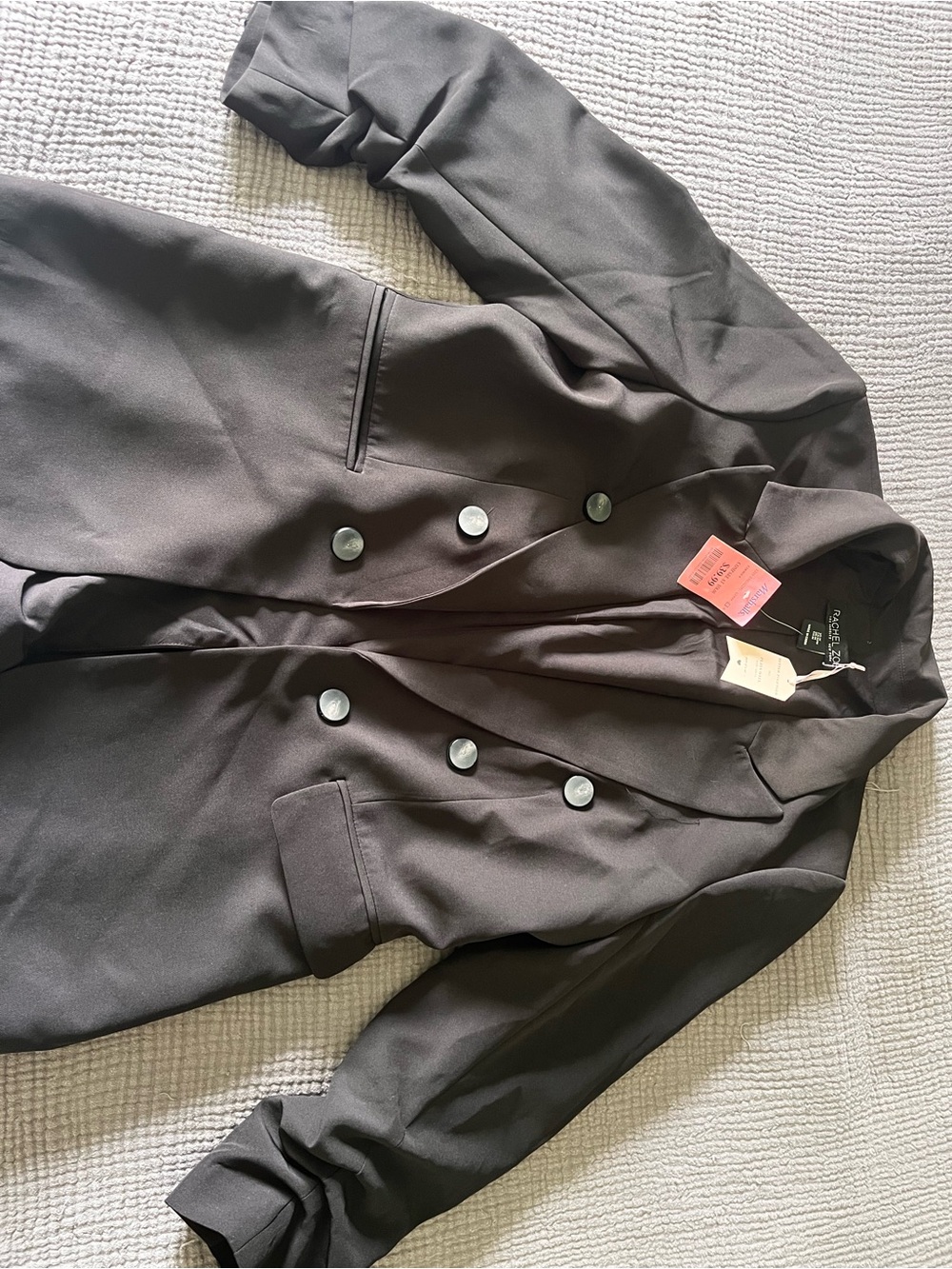 Rachel Zoe Double-Breasted Dark Gray Blazer Jacket